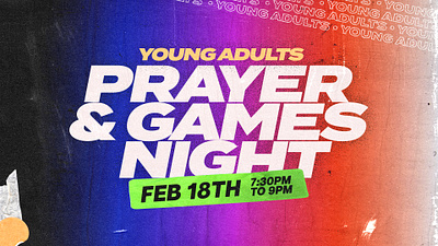 Young Adults Prayer & Games Night | Event Graphic Design graphic design