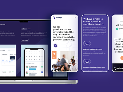 Ruffleyo - About Us Responsive - SaaS Website about us about us page branding clean company profile company website design interface minimal responsive saas saas website ui ux website website design