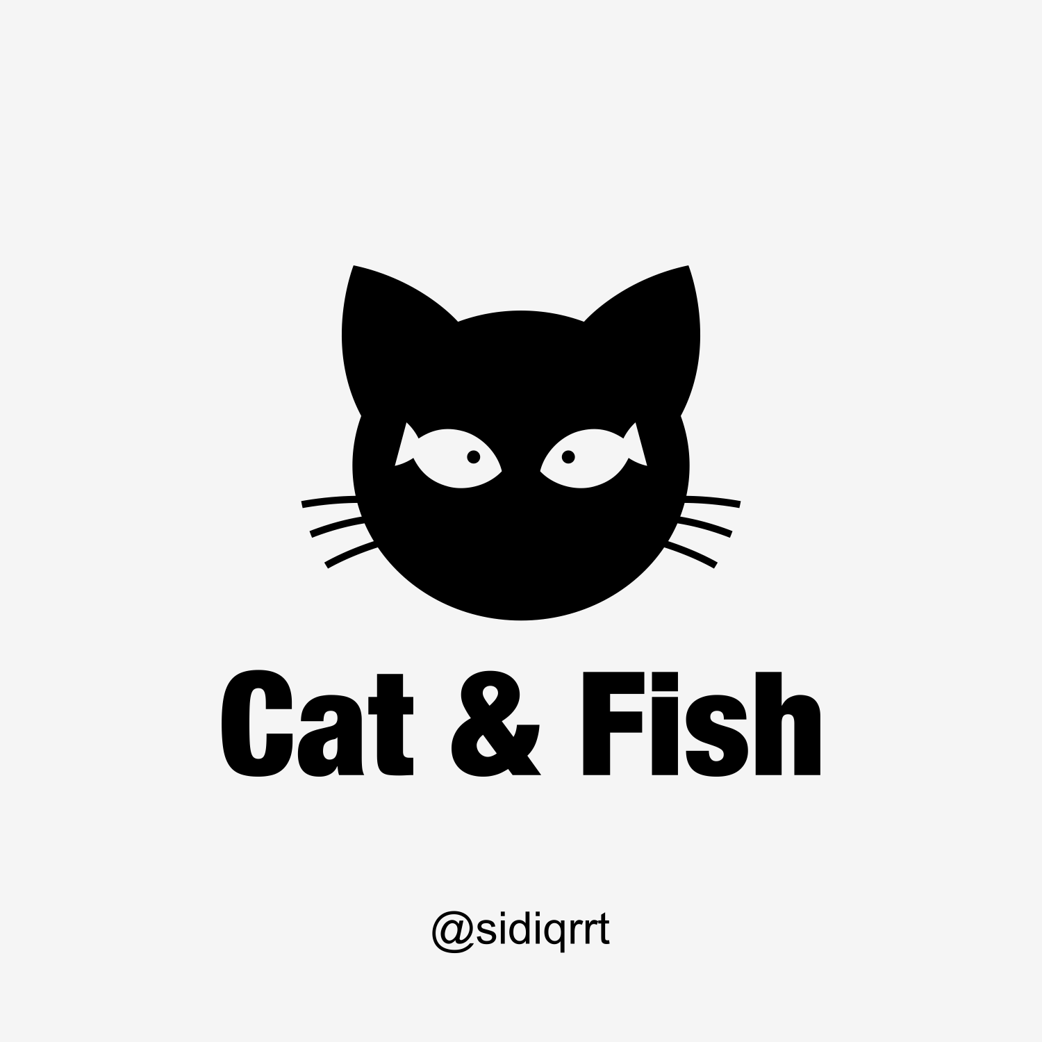 CAT AND FISH cat catlogo design fish fishlogo graphic design icon logo minimal