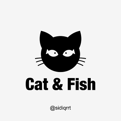 CAT AND FISH cat catlogo design fish fishlogo graphic design icon logo minimal