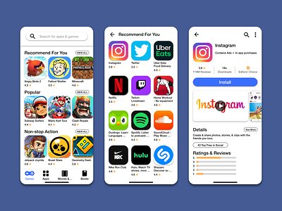 App Store UI 2d apple applications branding clean concept design ecommerce games illustration interface ios light ui logo search shopping store ui ux vectors