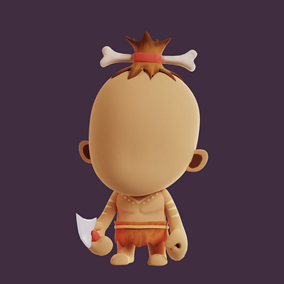 Low Poly Cave Man 3d character cave man low poly mobile game