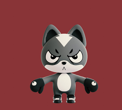 Angry Cat cat character low poly low poly cat mobile character