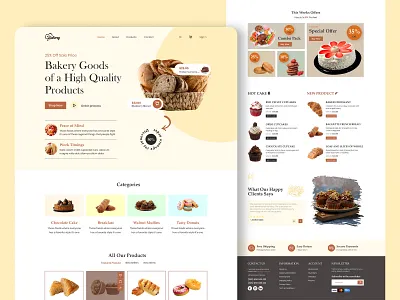 Bakery landing page bakeries bakery landing page bread cake candy ecommerce figma food delivery home page landing page design online shop pastry retaurant ui ui ux