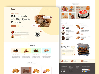 Bakery landing page bakeries bakery landing page bread cake candy ecommerce figma food delivery home page landing page design online shop pastry retaurant ui ui ux