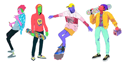 Skate Bros character design digital art illustration