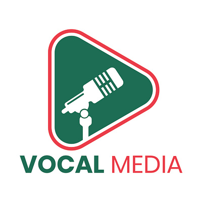 Vocal Media Logo Design branding logo media rnsnishan tv logo typography vocal voice logo