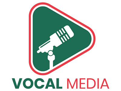 Vocal Media Logo Design branding logo media rnsnishan tv logo typography vocal voice logo