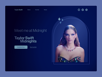 Daily UI 003 - Landing Page artist challenge daily ui design landing page midnights music album musician taylor swift ui design