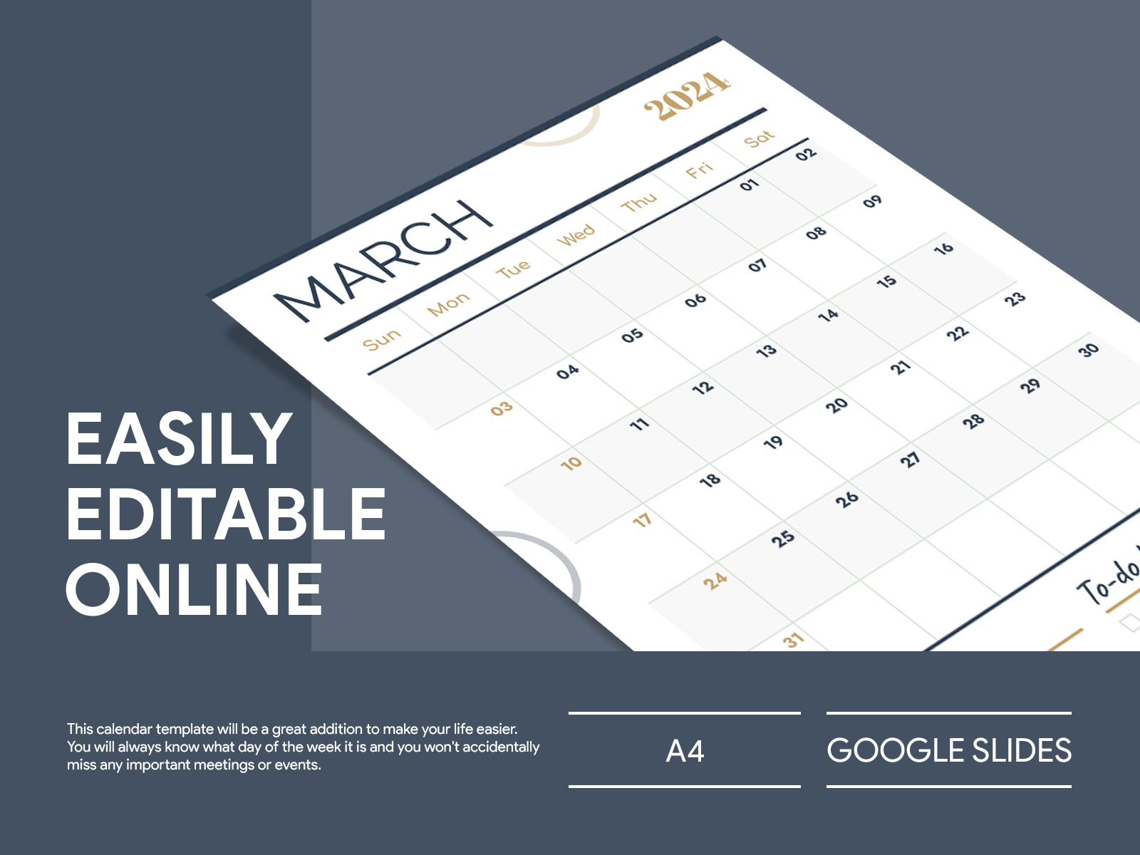 March 2024 Calendar Free Google Docs Template by Free Google Docs