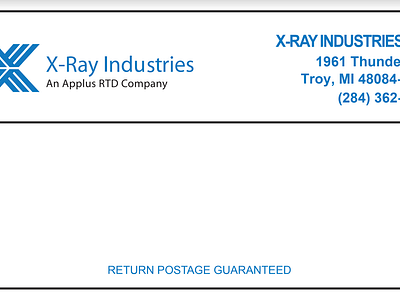 Mailing Label - X-Ray Industries design graphic design print