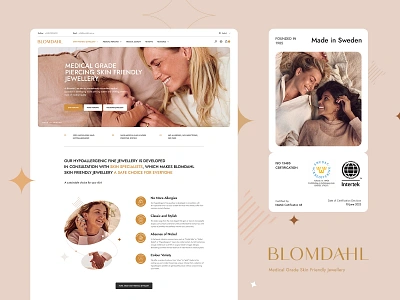 Blomdahl Australia Website Redesign (Version Approved) blomdahl blomdahl australia ear piercing ecommerce jewellery medical nose piercing redesign shop shopify skin friendly store ui website