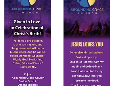 Bookmark - Abounding Grace Church bookmark branding design graphic design print