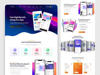 Mobile App Landing Page app design app landingpage dark ui design gradient ui design landing page design mobile app mobile app landing page design mobile app landingpage trendy design ui design ui design inspiration ui ux design website design