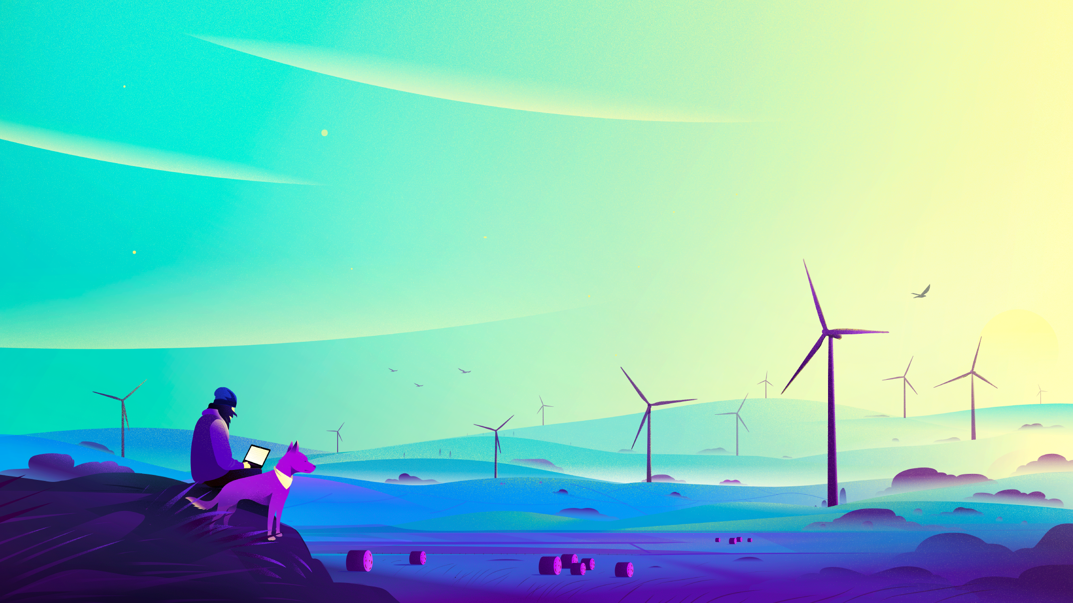Mint Renewables Illustration by Febin Raj on Dribbble
