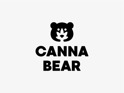 Canna Bear animal bear branding cannabis design dispensary flat graphic design hemp icon illustration logo logodesign mark minimalist modern pet simple symbol vector