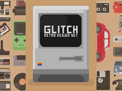Glitch retro design clipart computer design gameboy graphic design illustration retro video games vintage