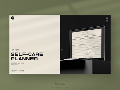 Digital Self-Care Planner Hero Section branding digital product ecommerce graphic design ui ux website