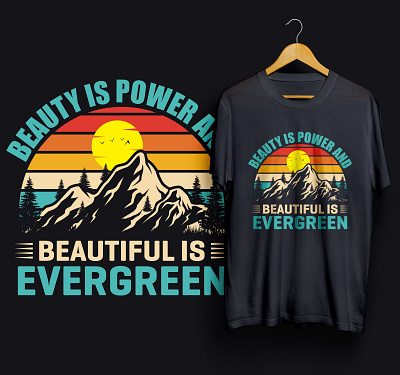 Evergreen T-shirt Design best t shirt design evergreen graphic retro shirt t shirt t shirt t shirt design typography vintage