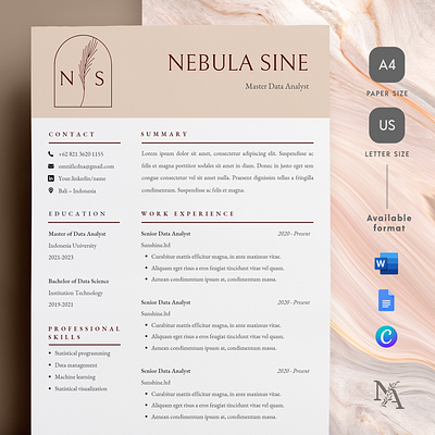 Simply Rustic Resume Template & Cover Letter animation beauty canva clean cover letter curriculum vitae cv design designinspiration editable googledocs graphic design modern professional resume rustic simply template typography word