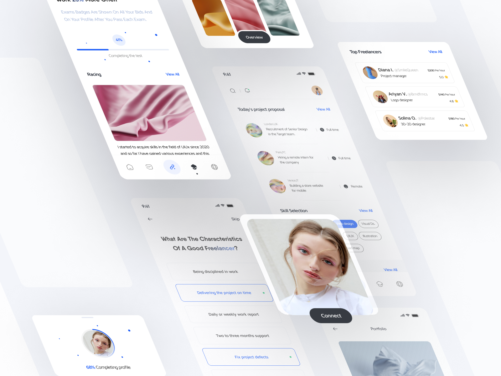 Focus - Application app app design app ui app ux application clean community components design employers freelancer job app mobile portfolio racing social media trend ui ui uiux ux