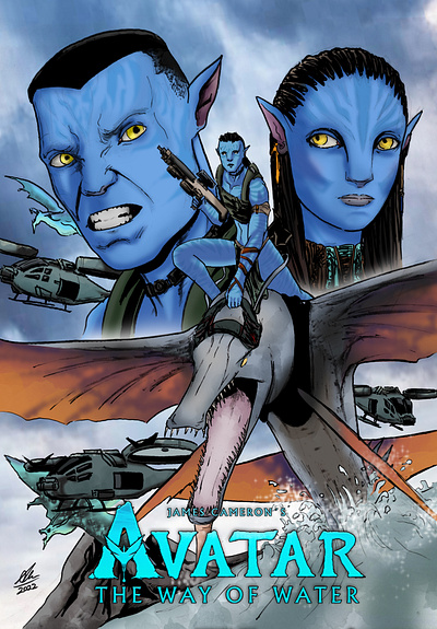 James Cameron's Avatar Artwork artist artwork avatar character illustration comic comic artist comic style drawing fanart illustator illustration ink poster art poster design