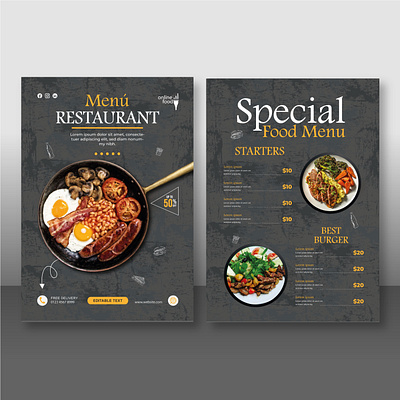 Food menu graphic design logo