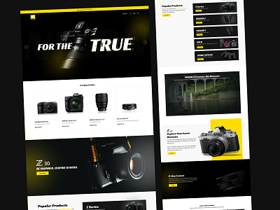 Nikon Website Redesign-Landing Page 3d branding camera design ecommerce landing page motion graphics nikon product sale shop trending ui website