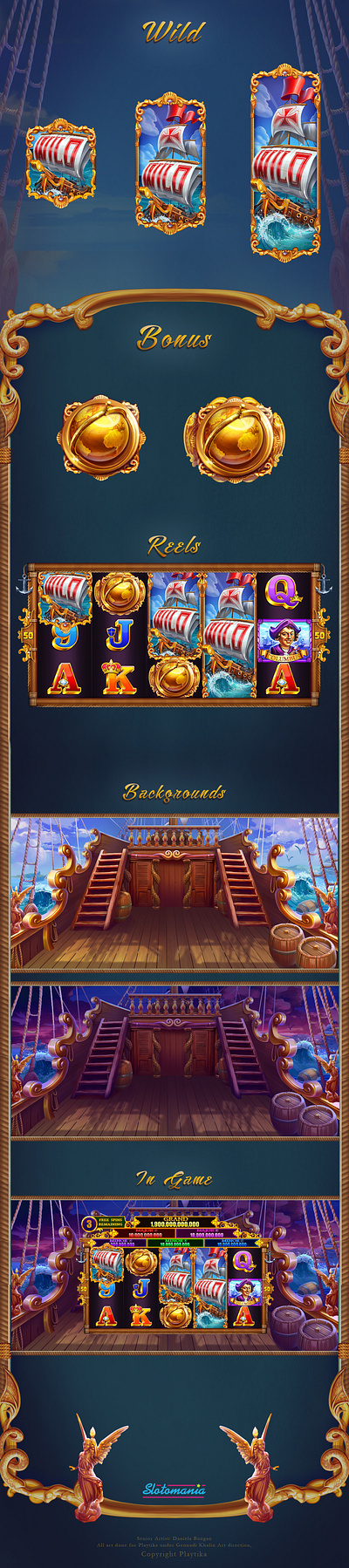 Civilitreasures Slot Game (Slotomania) 2d art casino casual game design igaming illustration logo photoshop slot game slots
