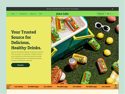 Juice Labs Landing Page beverages dailyuichallenge design drink food landingpage relume ui uidesign ux website