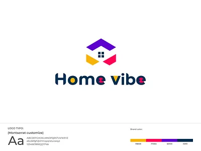 HOME VIBE LOGO DESIGN app logo brand identity branding business logo corporate corporate branding custom logo design home logo house logo logo logo branding logo design logo designer modern modern home logo modern logo design typography loho vector