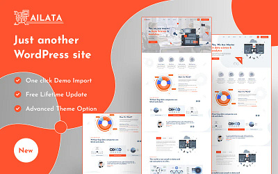Data Science Analytics & Machine Learning WordPress Theme app branding design graphic design illustration logo typography ui ux vector