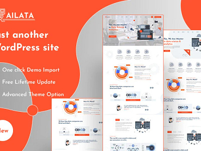 Data Science Analytics & Machine Learning WordPress Theme app branding design graphic design illustration logo typography ui ux vector