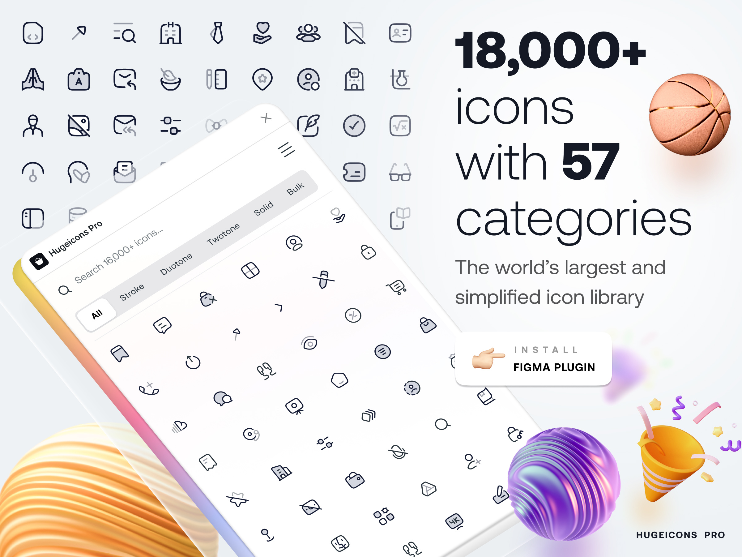 Hugeicons Pro - Figma Plugin (Free Icons) 3d clean ui duotone figma plugin free icons hugeicons pro icon pack simple icons stroke twotone ui icon library
