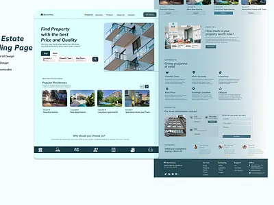 Real Estate Landing Page design figma graphic design illustration landing page real estate ui ux