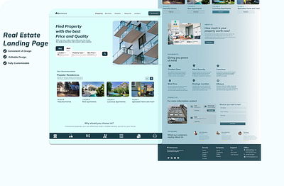 Real Estate Landing Page design figma graphic design illustration landing page real estate ui ux