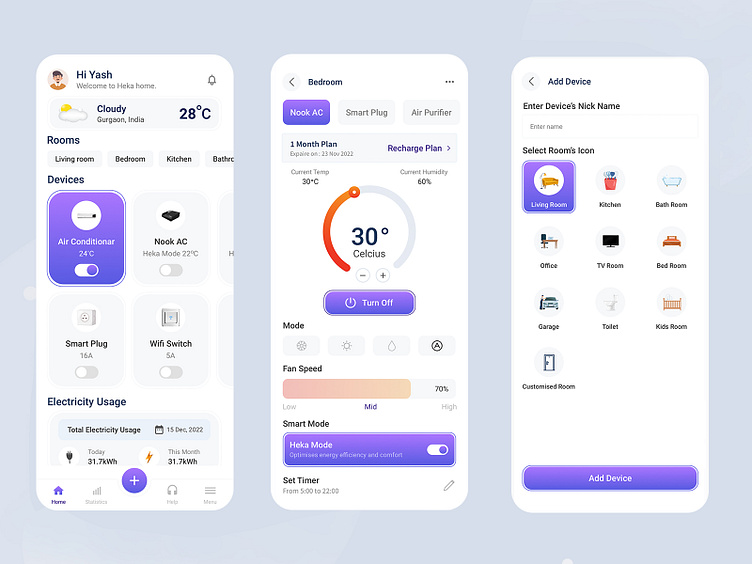 Heka - Smart Home Mobile App by Sonu Kumar on Dribbble