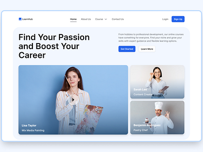 Learn Hub - Landing Page career course landing page learning tutorial ui website