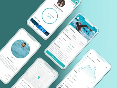 Swimming Informer design figma graphic design informer mobile app swimming tracker ui ux vector