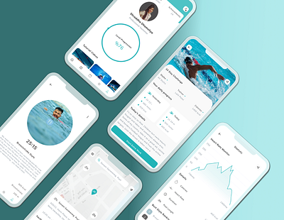 Swimming Informer design figma graphic design informer mobile app swimming tracker ui ux vector
