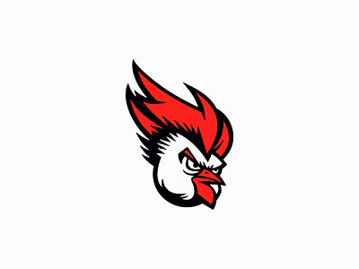 Angry Rooster Logo animal bird branding cartoon character chicken cock design farm head icon identity illustration logo mark mascot restaurant rooster symbol vector