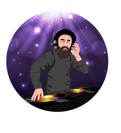 Mr.Dj dj flat illustration party vector