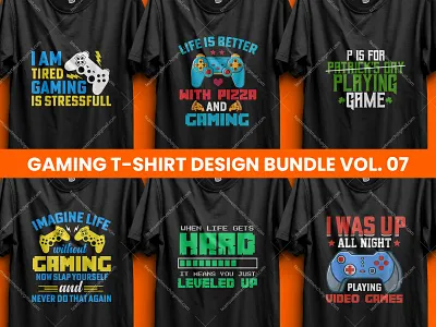 Trendy Gaming T-Shirt Design Bundle Vol- 07 custom tshirt design game t shirt game t shirt design ideas gaming gaming t shirt gaming t shirt design gaming vector merch by amazon print ready tshirt design t shirt t shirt design ideas t shirt designer trendy gaming t shirt trendy t shirt typography vector graphic tshirt design