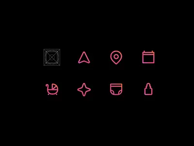 Iconography - Travel app for kids 2023 gradient icons kids navigation outlined travel app ui