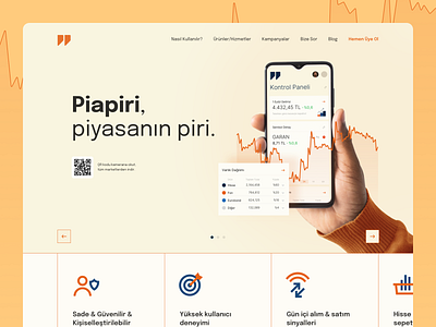 Piapiri desktop app exchange finance icon set mobile app money orange ui platform statistic ui web design