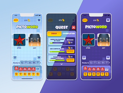 PICTOWORD.Fun Word Quiz Games app app design game graphic design ui ux