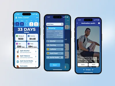 UNITY - I Am Sober app design game graphic design ui ux