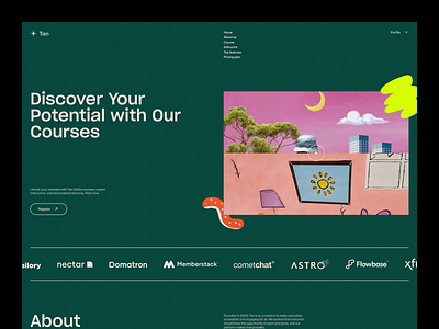 Education website header clean course courses education education platform educational grid landing page layout learning app modern web design online tanim ui ux web web header web hero section web ui website