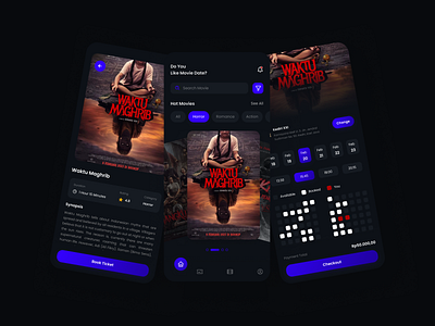 Online Movie Ticket Booking Mobile App Concept 🎟 app design film mobileapp movie ticket ui uiux ux