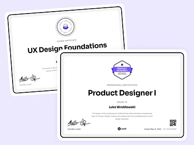 Uxcel Certificates achievement award certificate certificate design certification course certificate design design certification diploma education ui uxcel web app